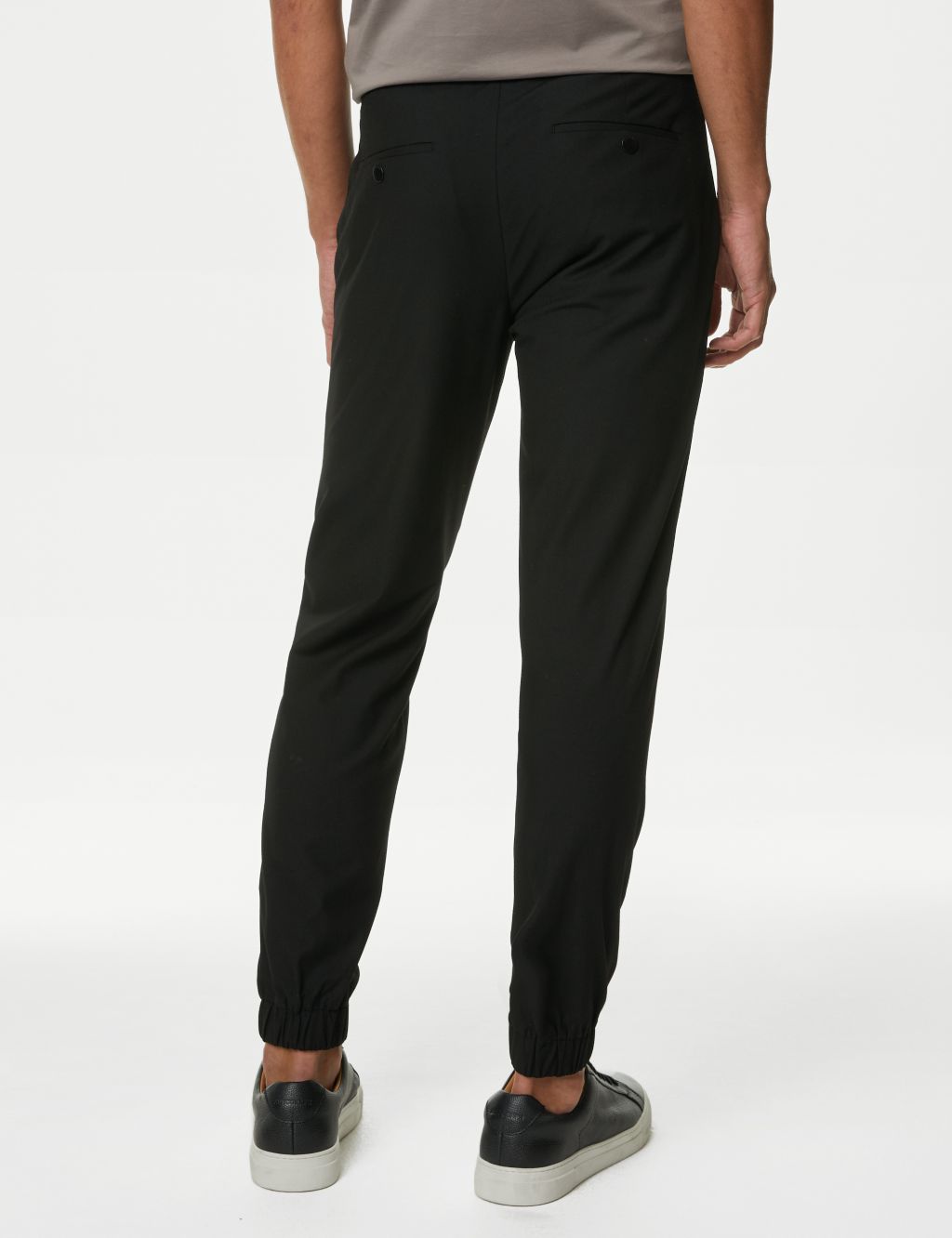 Tailored Fit Flat Front Textured Trousers image 5