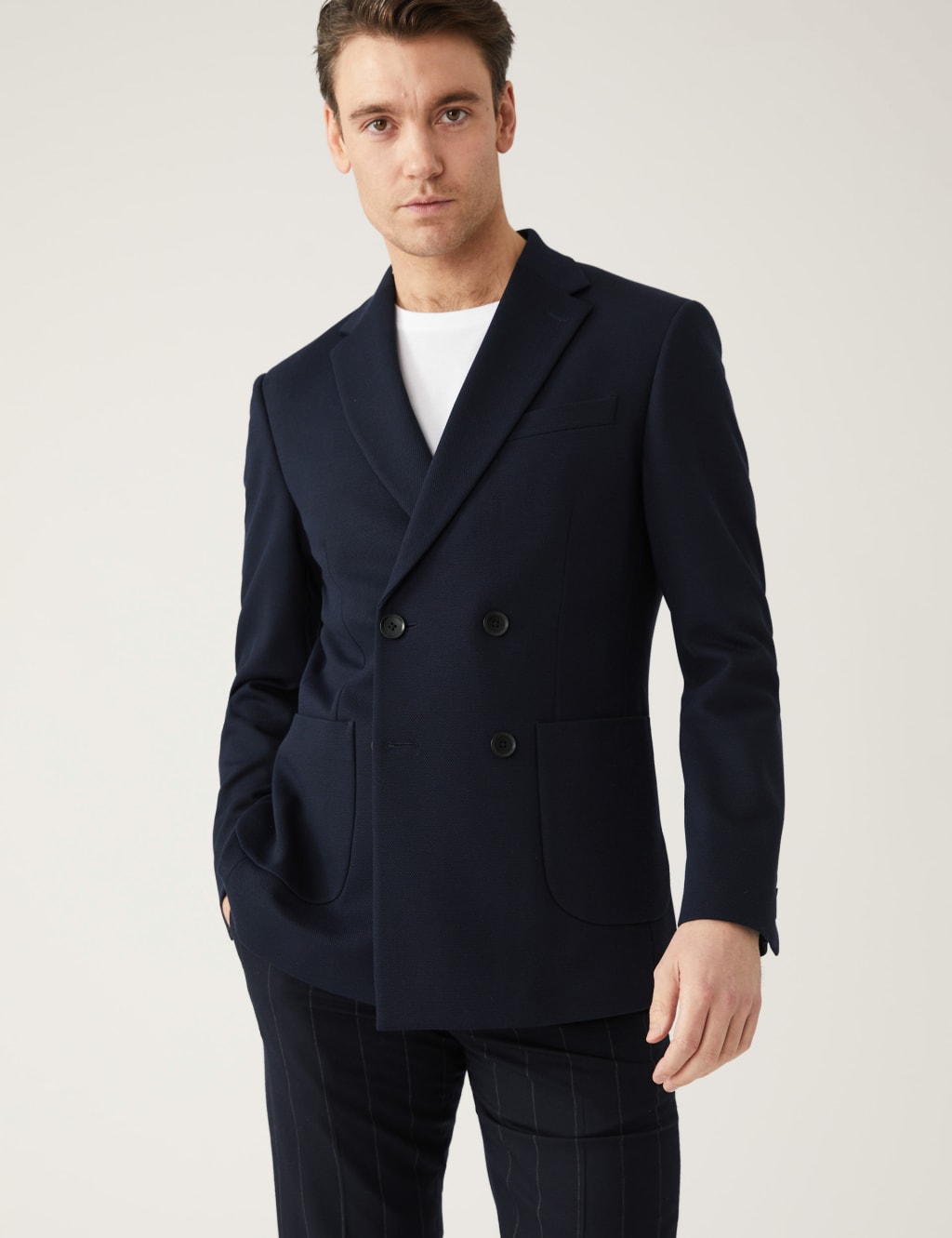 Textured Jersey Double Breasted Jacket image 2