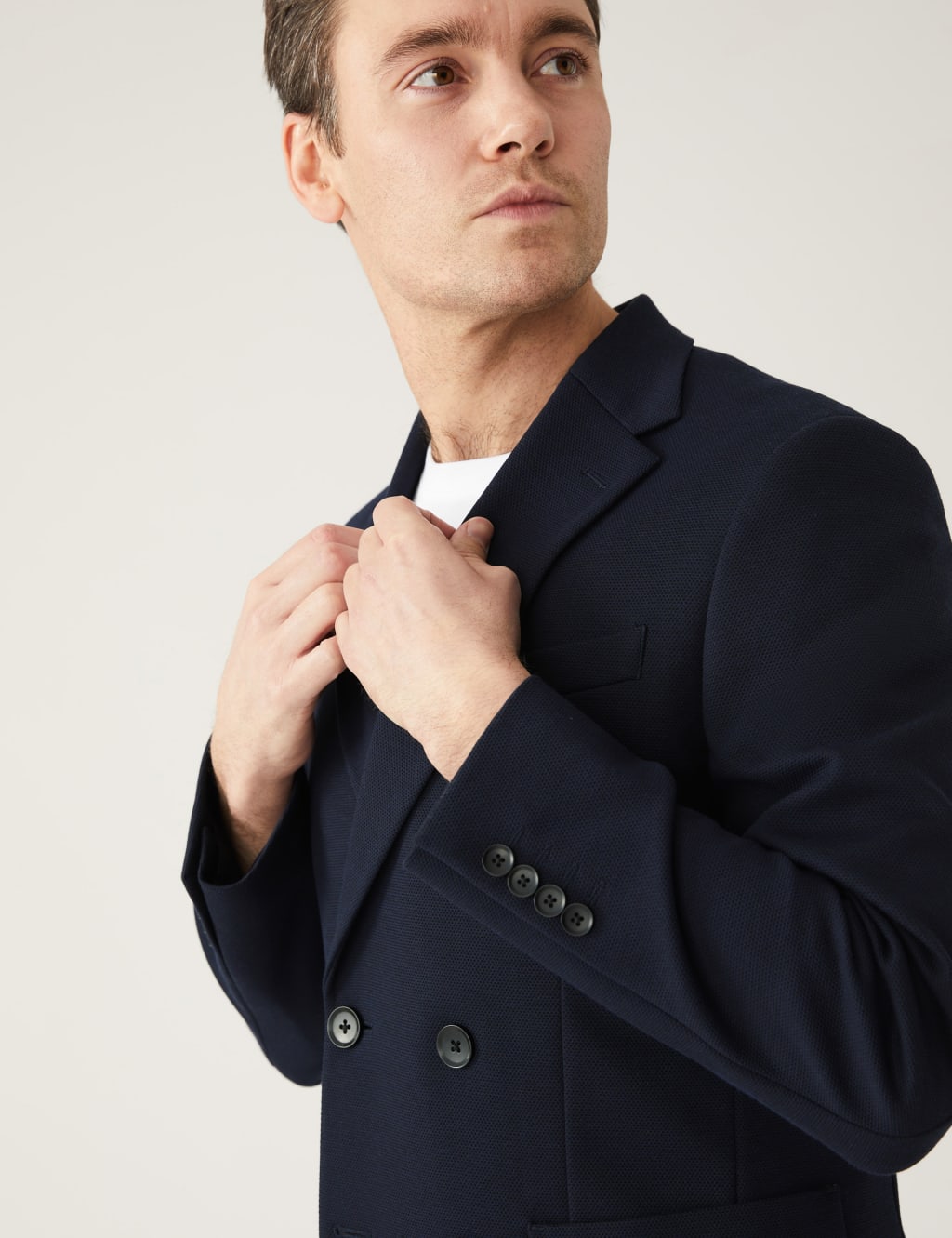 Textured Jersey Double Breasted Jacket image 3