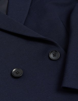 

Mens M&S Collection Textured Jersey Double Breasted Jacket - Navy, Navy