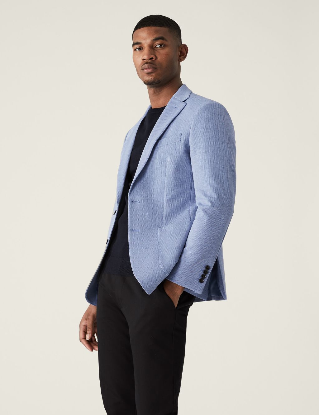Textured Jersey Jacket with Stretch image 1