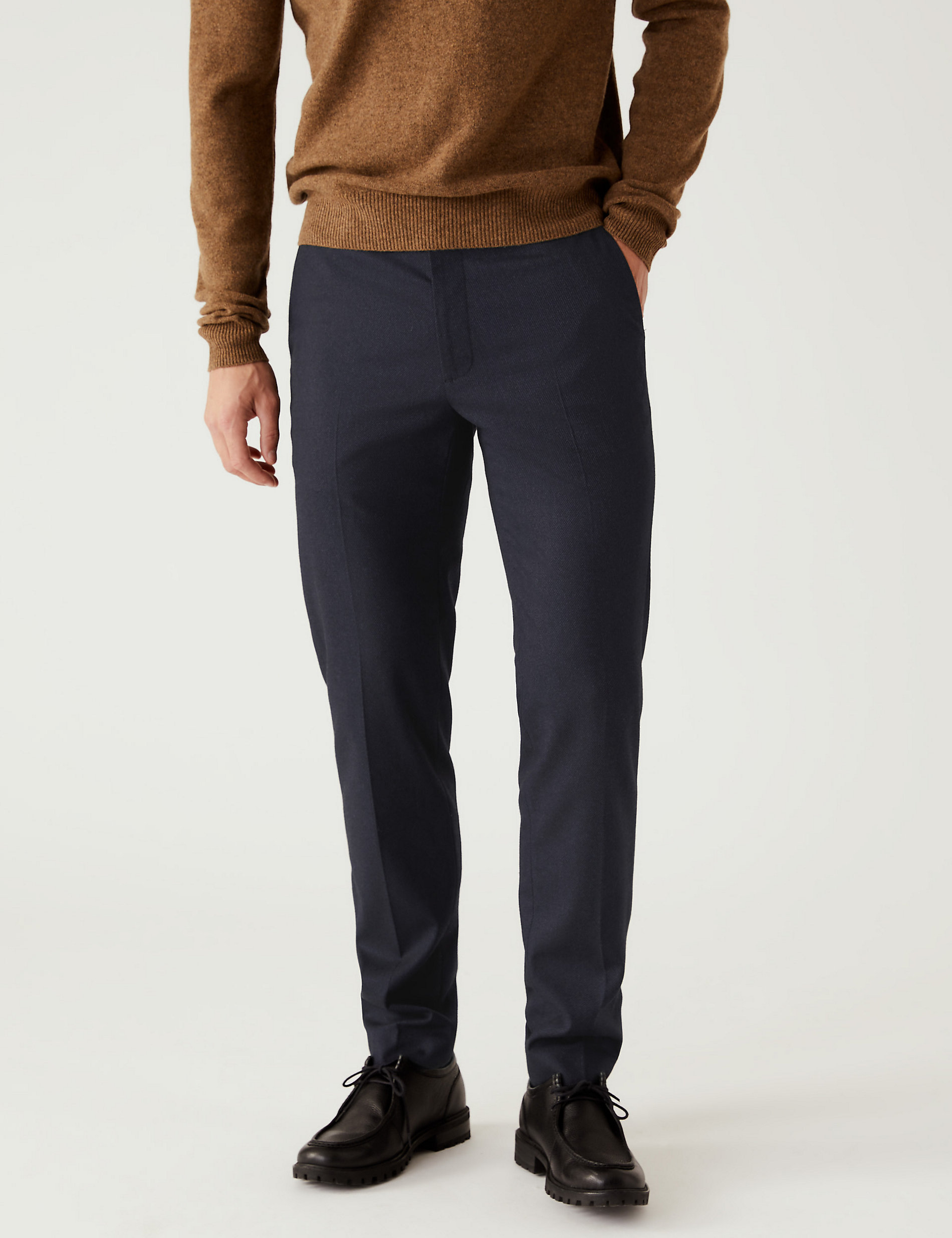 Twill Flannel Stretch Trousers