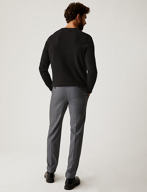 Tailored Fit Textured Stretch Trousers - SG