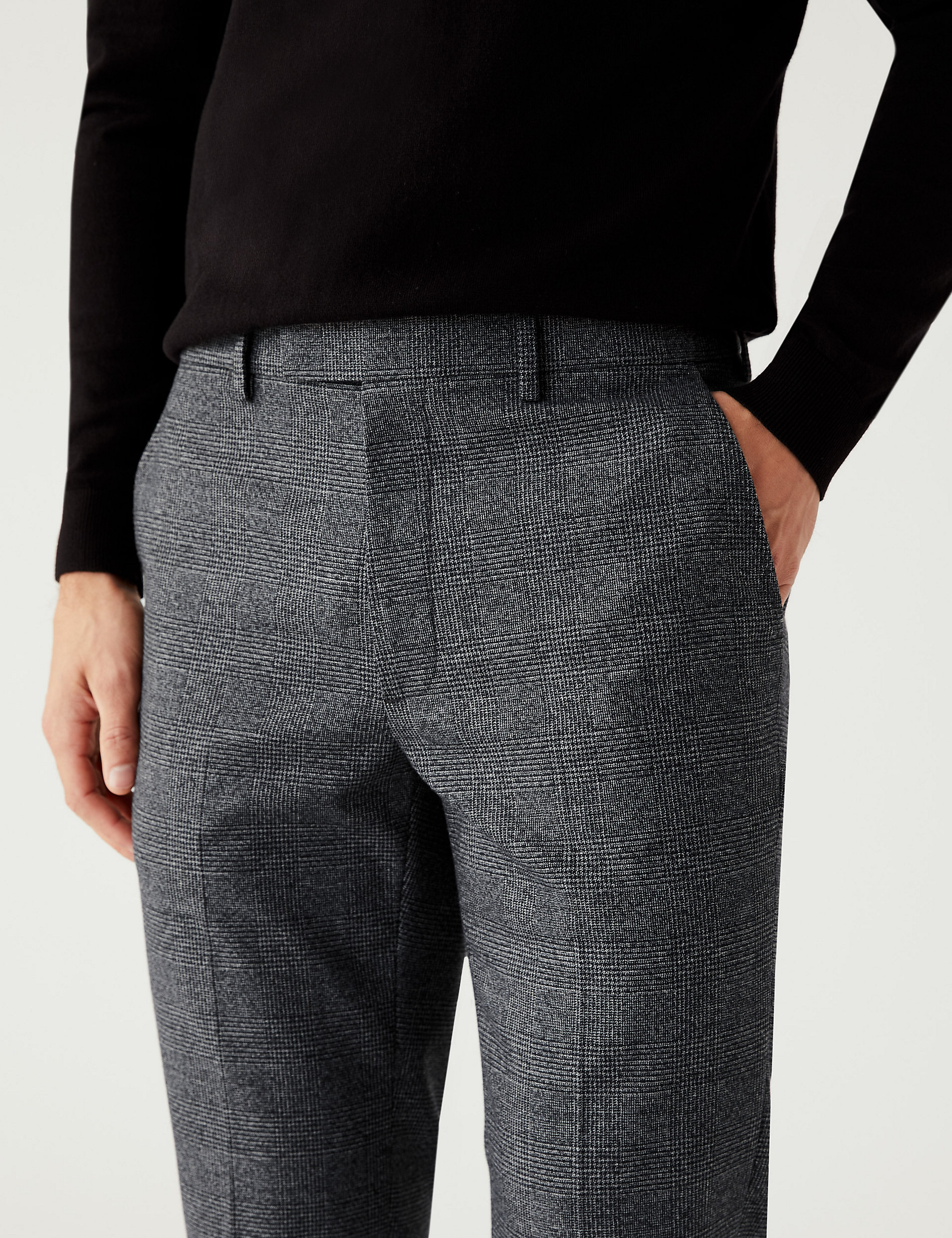 Check Stretch Trousers