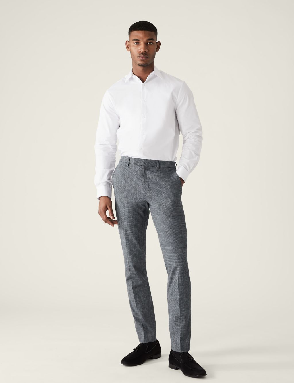 Textured Stretch Trousers image 1