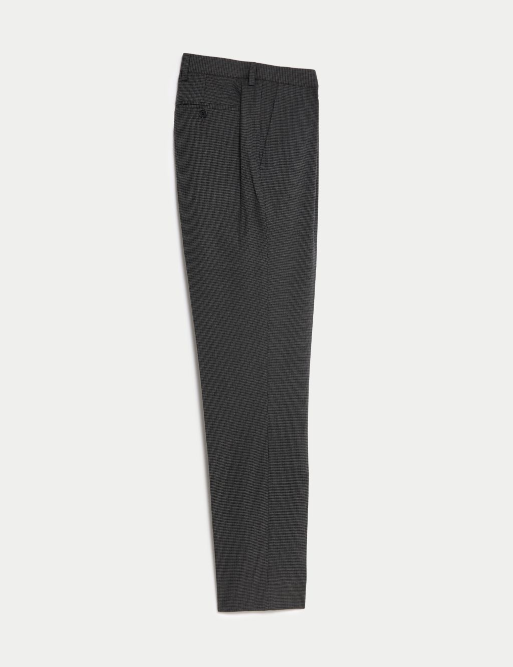 Textured Checked Stretch Trousers image 2