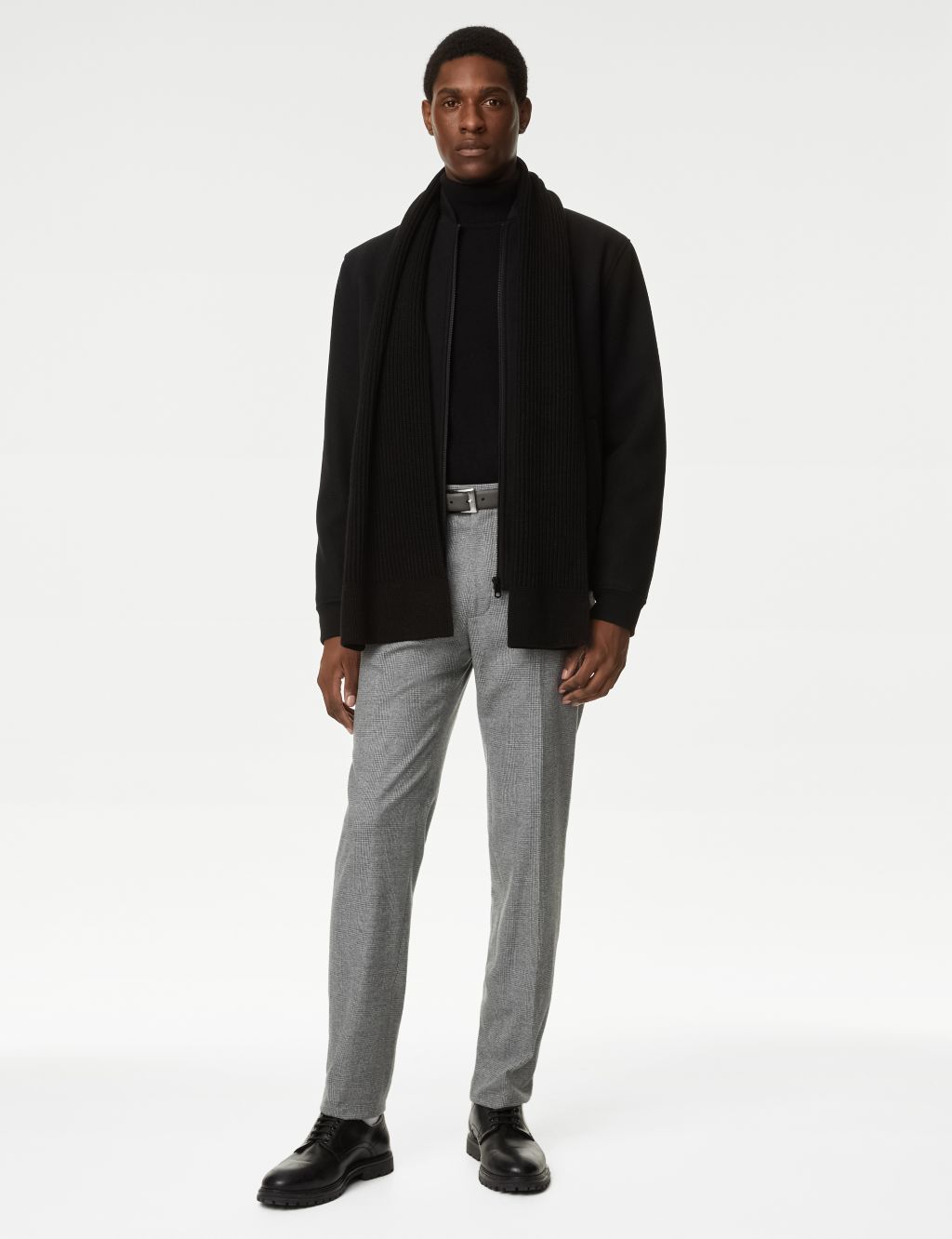 Tailored Fit Check Stretch Trousers image 1