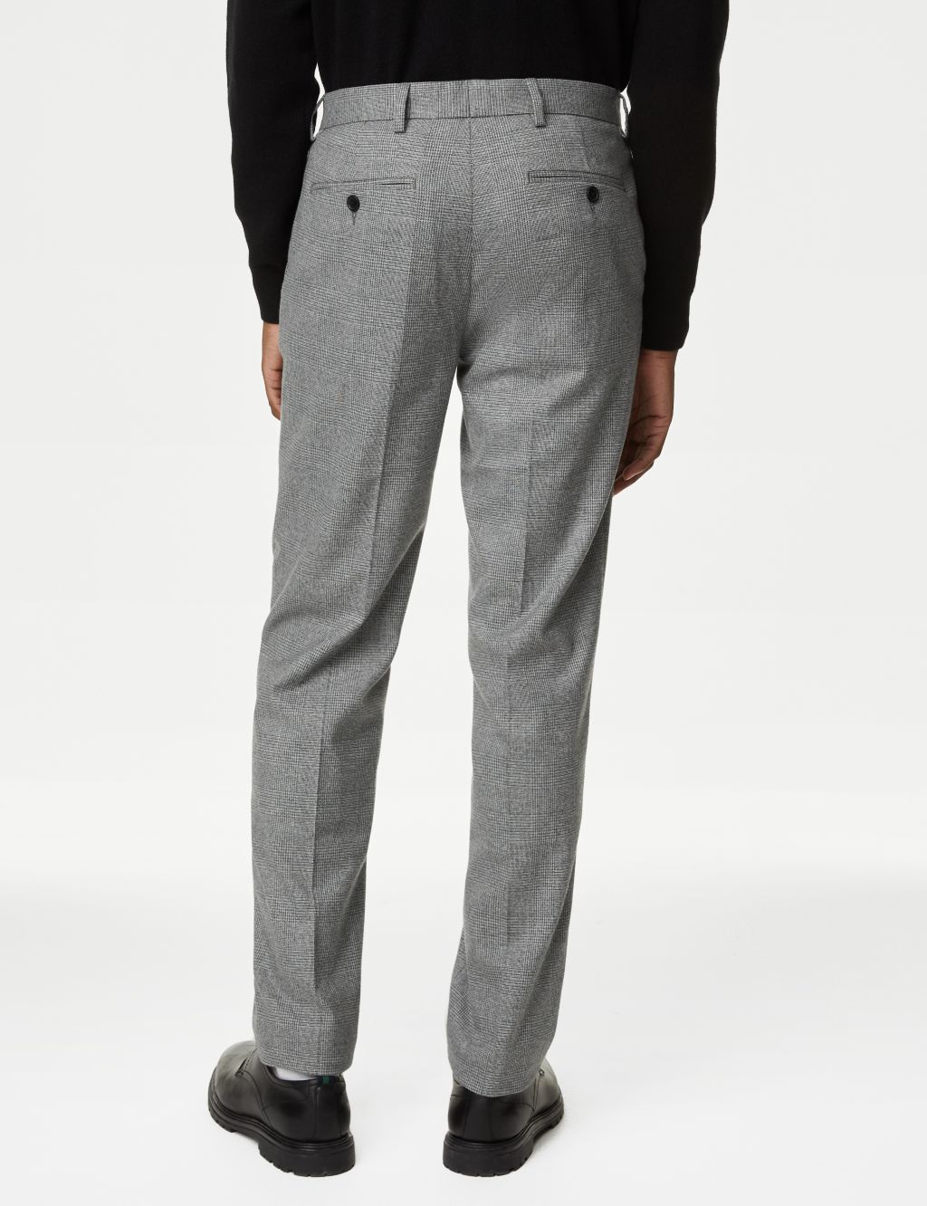 Tailored Fit Check Stretch Trousers image 5