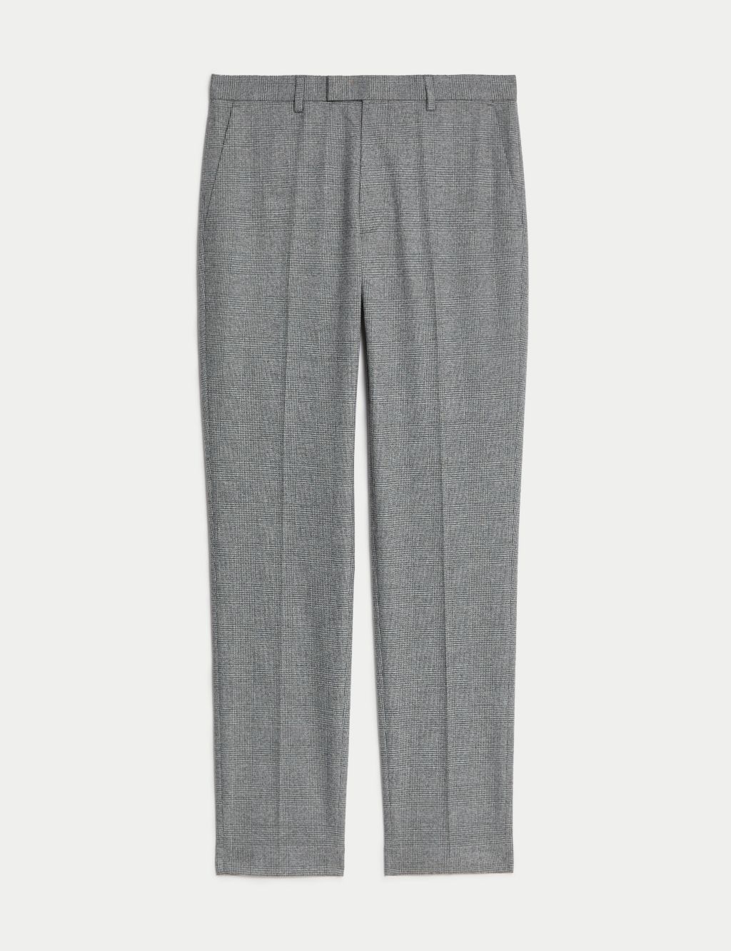 Tailored Fit Check Stretch Trousers image 7