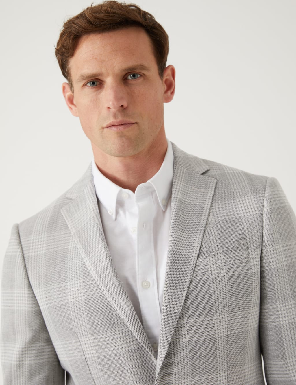 Textured Check Blazer with Stretch image 4