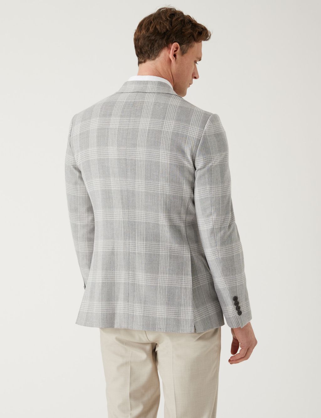 Textured Check Blazer with Stretch image 5