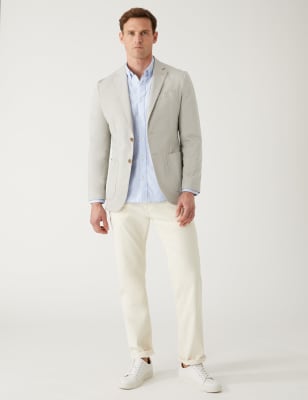 

Mens M&S Collection Cotton Rich Blazer - Stone, Stone