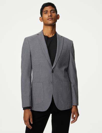 Textured Check Blazer