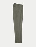 Linen Rich Single Pleat Elasticated Trousers
