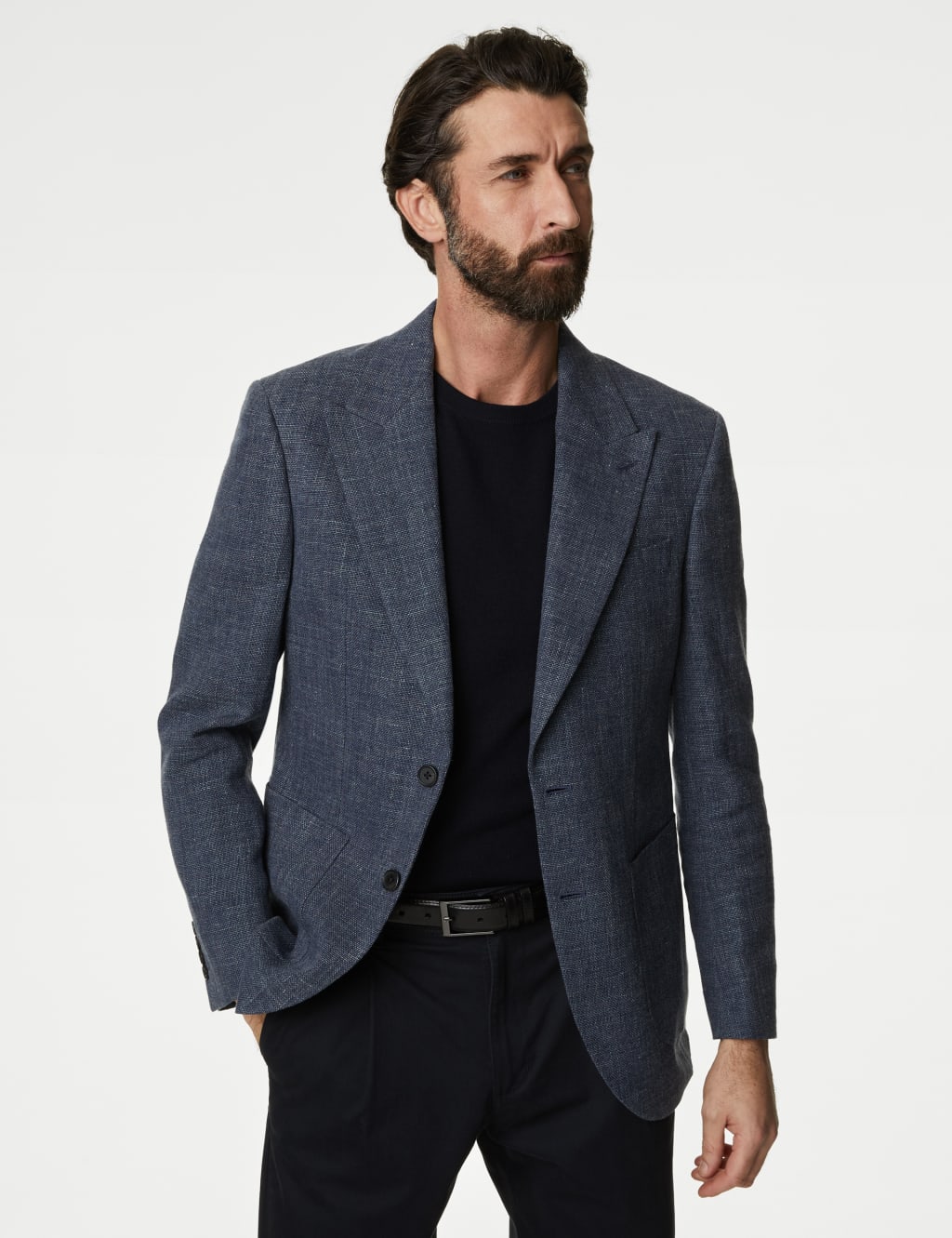 Italian Linen Blend Textured Blazer image 4