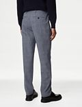 Single Pleat Checked Stretch Trousers