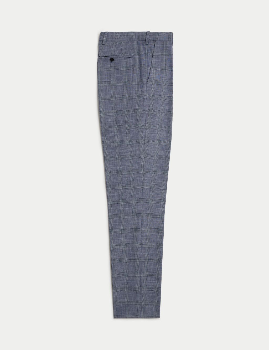 Single Pleat Checked Stretch Trousers image 2