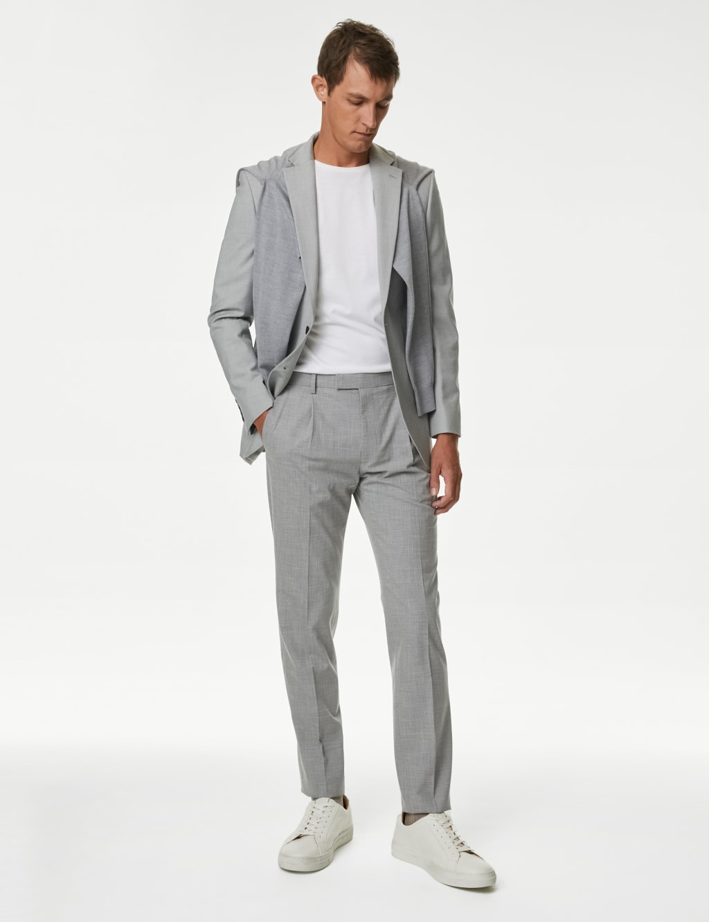 Men's Single Pleat Trousers | M&S