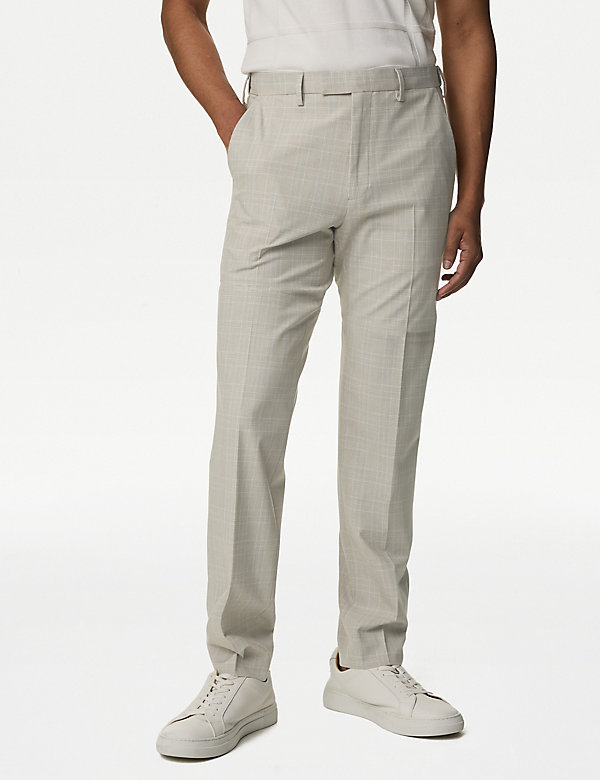 Pantalon coupe ajustée à taille active et carreaux - FR