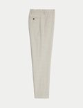 Pantalon coupe ajustée à taille active et carreaux