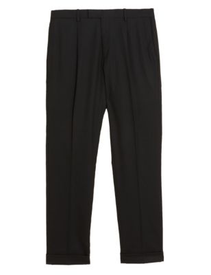 M&S Autograph Mens Tailored Fit Flat Front Stretch Trousers