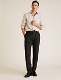 Regular Fit Wool Flat Front Trousers