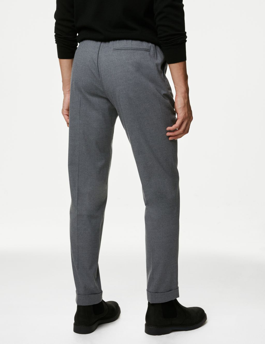 Single Pleat Brushed Stretch Trouser image 4