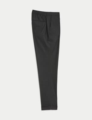 Single Pleat Brushed Stretch Trouser