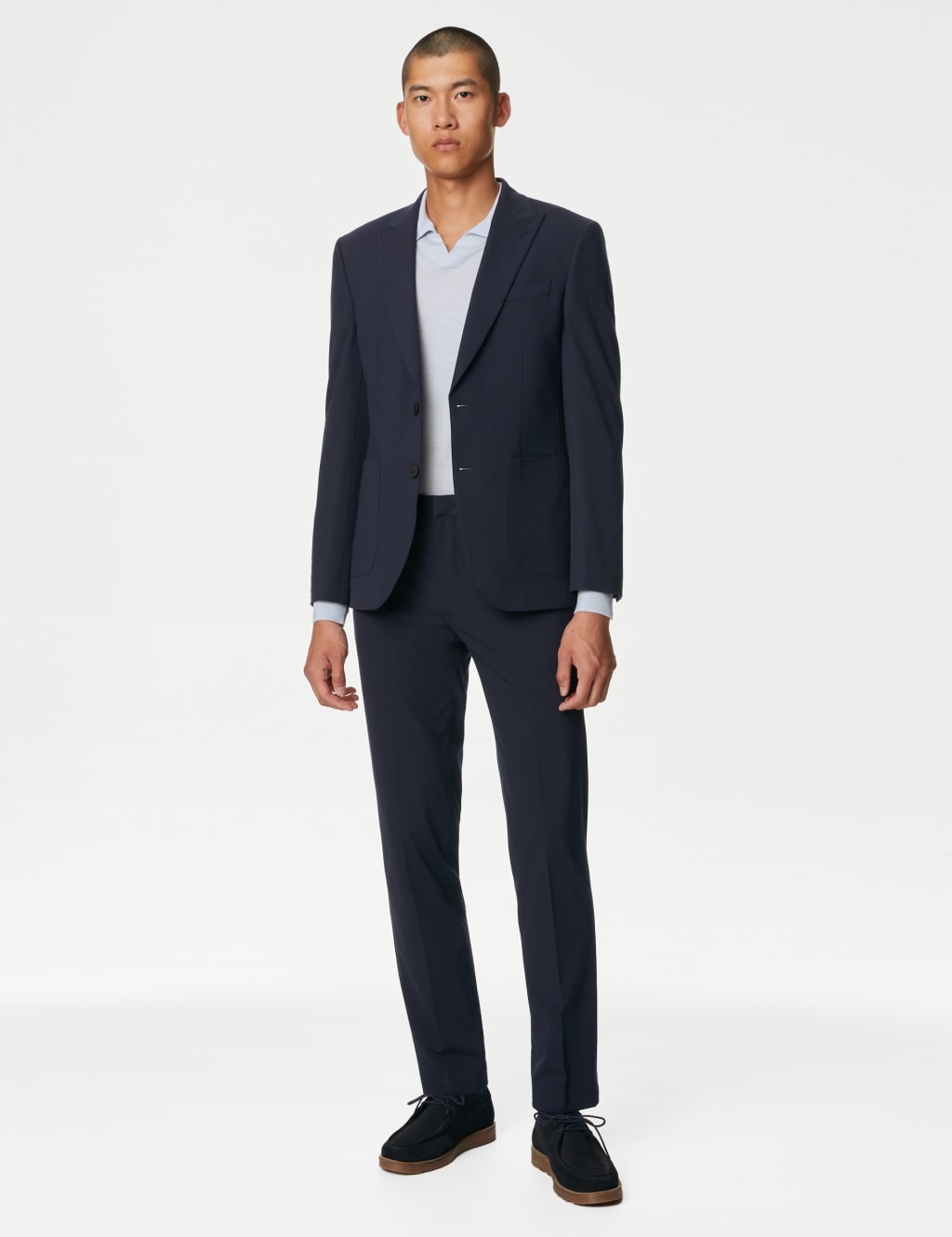 Jersey Flat Front Stretch Trousers image 1