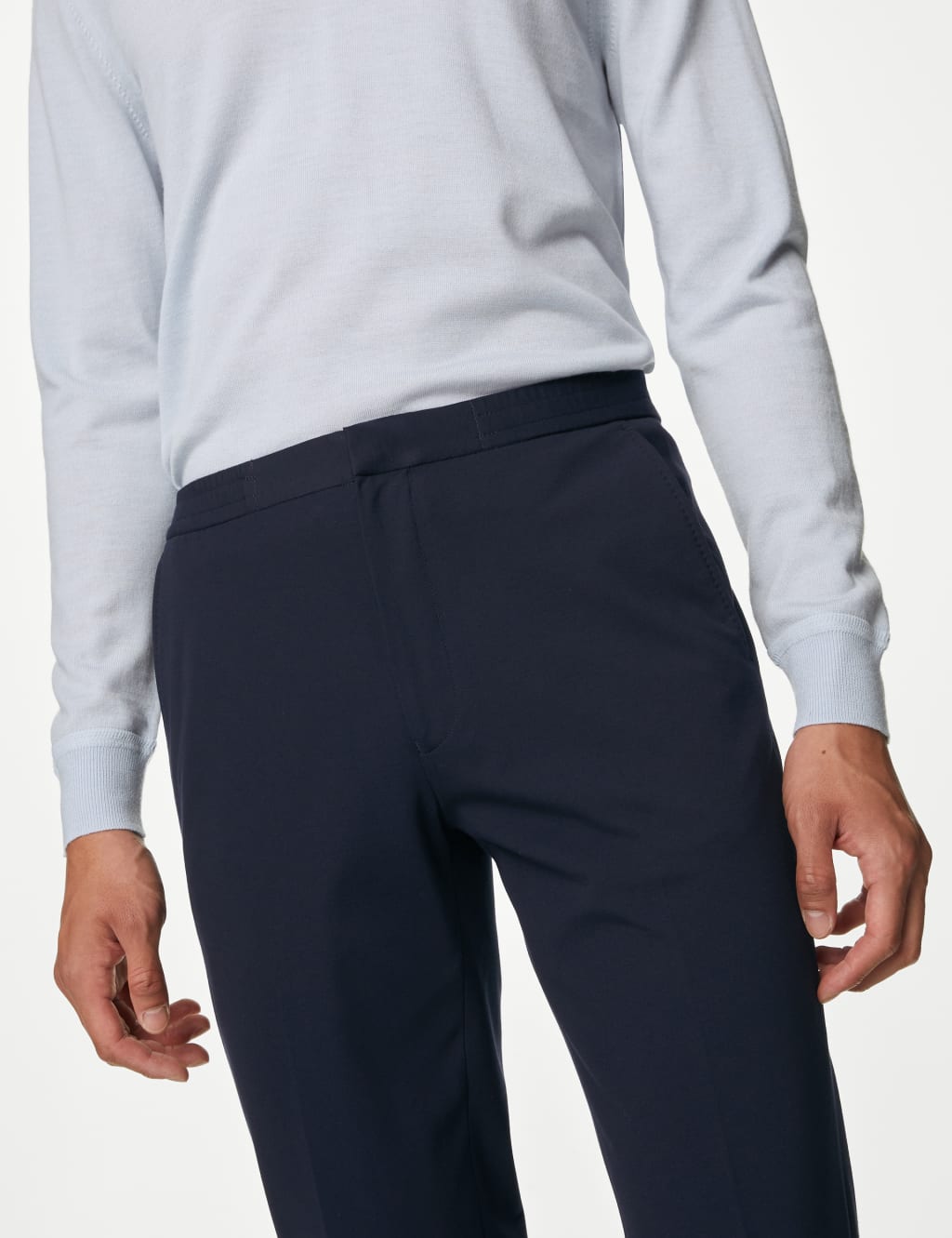 Jersey Flat Front Stretch Trousers image 4