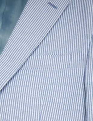 

Mens M&S Collection Seersucher-Blazer mit hohem Baumwollanteil - Blue, Blue