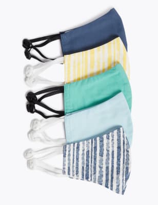 5 Pack Reusable & Adjustable Kids' Face Coverings 