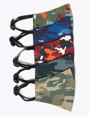 5 Pack Reusable & Adjustable Kids' Face Coverings 