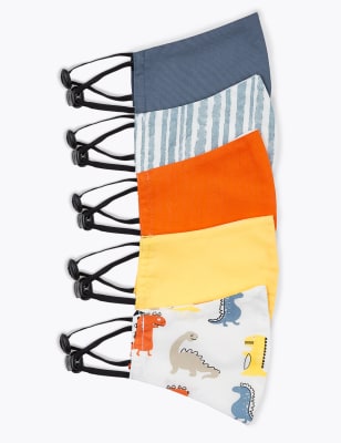 5 Pack Reusable & Adjustable Kids' Face Coverings 