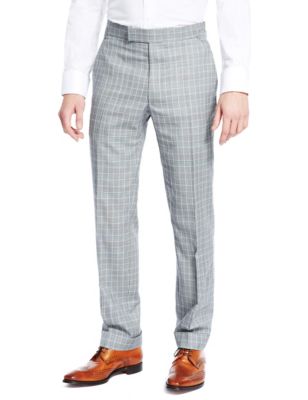 Best of British Grey Prince Of Wales Checked Trousers | M&S Collection ...