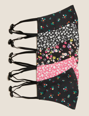 5 Pack Reusable & Adjustable Kids' Face Coverings 