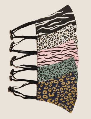 5 Pack Reusable & Adjustable Adult Face Coverings