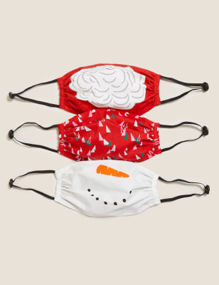 3 Pack Adult Christmas Face Coverings
