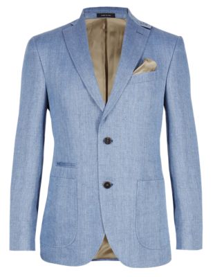 Made in Italy Pure Linen Tailored Fit 2 Button Jacket | Collezione | M&S