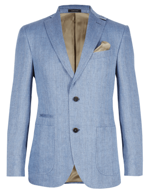 Made in Italy Pure Linen Tailored Fit 2 Button Jacket | Collezione | M&S