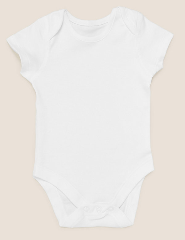 7pk Pure Cotton Short Sleeve Bodysuits (5lbs-3 Yrs) - DK