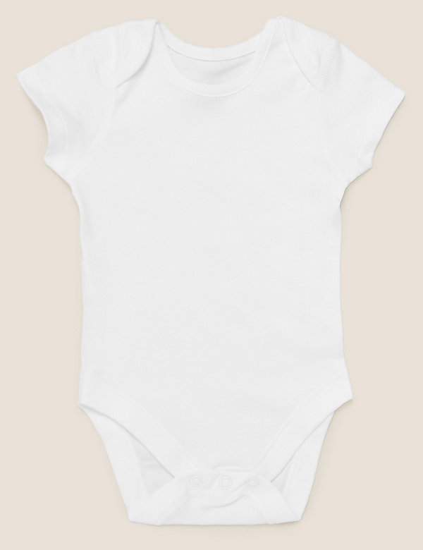 7pk Pure Cotton Short Sleeve Bodysuits (5lbs-3 Yrs) - ES