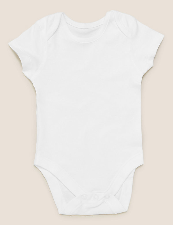 7pk Pure Cotton Short Sleeve Bodysuits (5lbs-3 Yrs) - FI