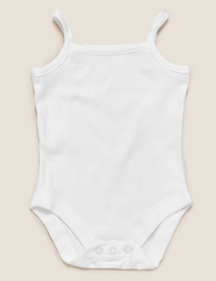 

Unisex,Boys,Girls M&S Collection 5pk Pure Cotton Strappy Bodysuits (6½lbs-3 Yrs) - White, White
