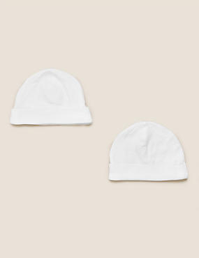 2 件装纯棉帽子（0-12 个月） 