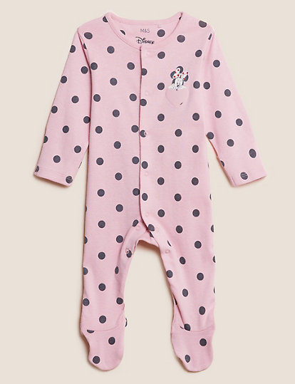 2pk Pure Cotton Minnie Mouse™ Sleepsuits (0-3 Yrs)