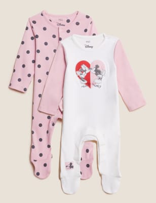 

Girls M&S Collection 2pk Pure Cotton Minnie Mouse™ Sleepsuits (0-3 Yrs) - Pink Mix, Pink Mix