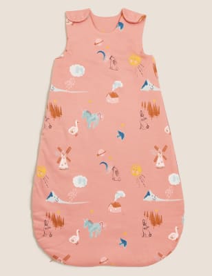 

M&S Collection Schlafsack aus Bio-Baumwolle mit Tiermuster und Tog-Wert 2,5 (0-36 Monate) - Tea Rose, Tea Rose