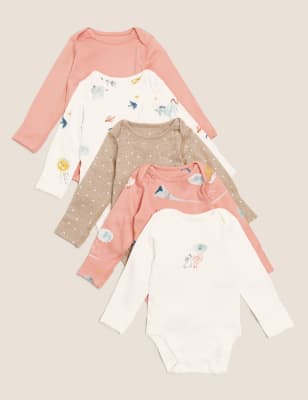 

Girls M&S Collection 5pk Pure Cotton Patterned Bodysuits (61/2lbs - 3 Yrs) - Multi, Multi