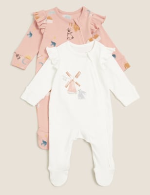 

M&S Collection Pack de 2 pijamas para bebé 100% algodón estampados (0-3 años) - Pink/White, Pink/White